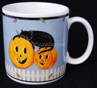 Sakura Warren Kimble PUMPKIN DREAMS Coffee Mug - BLUE